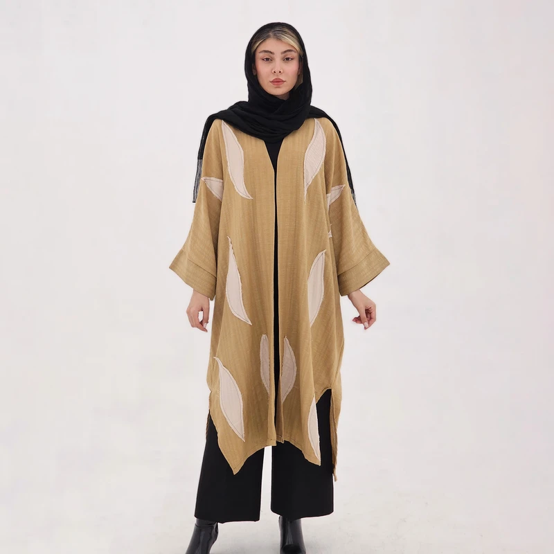 مانتو عبایی زیر زانو زنانه مدل ده برگ